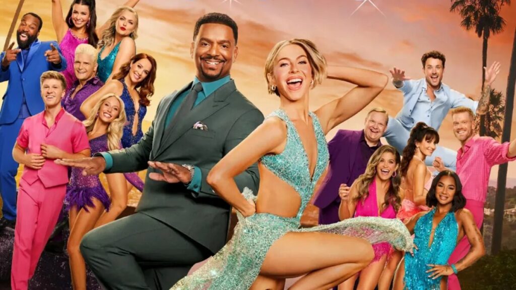 Concursante de Miami bailando en Dancing with the Stars representando orgullo y resiliencia latina en televisión nacional