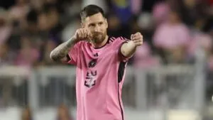 Lionel Messi en el estadio del Inter Miami antes del partido contra New England Revolution en la MLS