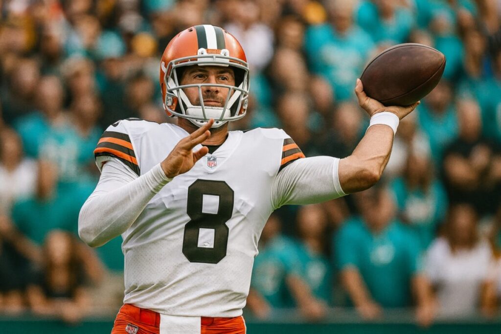 Jugadores de los Miami Dolphins y Cleveland Browns en un partido vibrante del Hard Rock Stadium, con presencia de la comunidad latina