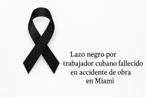 Lazo negro en señal de luto por trabajador cubano fallecido tras colapso de muro en Coconut Grove
