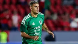 Germán Berterame durante partido con la Selección Mexicana