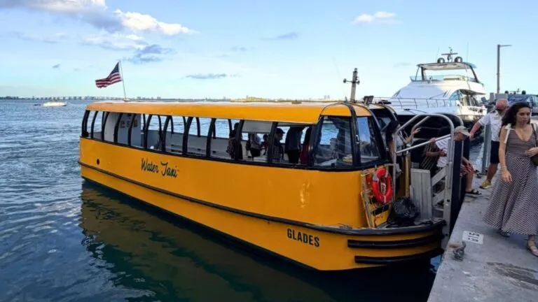 Water taxi gratuito opera entre Miami y Miami Beach como alternativa de transporte rápido sobre la bahía
