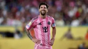 Concacaf Champions Cup con Lionel Messi en acción con Inter Miami durante un partido continental