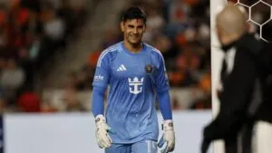 Óscar Ustari durante un partido con Inter Miami antes de la rescisión de su contrato por acuerdo mutuo