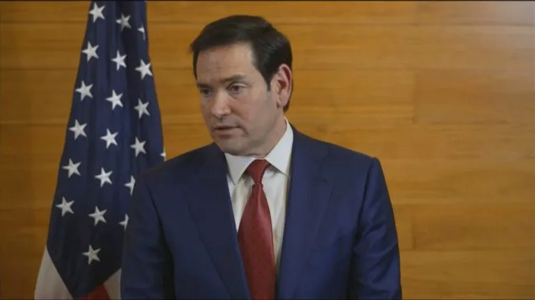 Marco Rubio durante declaración sobre incidente marítimo entre Cuba y Florida