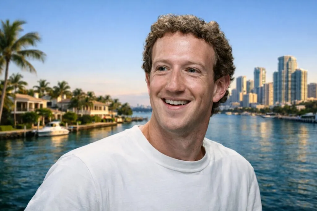 Vista aérea de Indian Creek en Miami con mansiones exclusivas relacionadas con multimillonarios en Miami