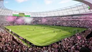 nuevo estadio de Inter Miami Nu Stadium dentro del desarrollo urbano Miami Freedom Park en Miami