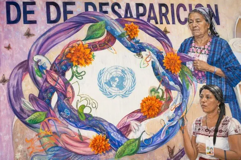 Madres buscadoras en México durante movilización respaldada por ONU DH y organizaciones de derechos humanos
