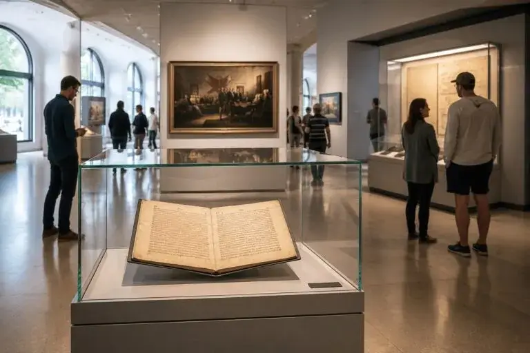 Documentos fundacionales de Estados Unidos exhibidos en Miami durante el aniversario 250 de la independencia.