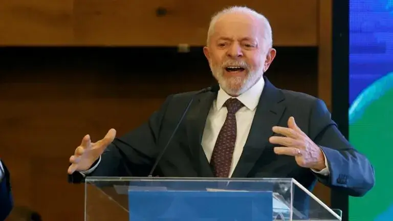 Lula da Silva durante un pronunciamiento sobre aranceles y relaciones comerciales entre Brasil y Estados Unidos