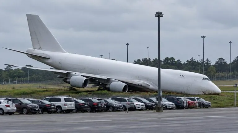 Avión de carga de Amazon fuera de la pista tras el aterrizaje fallido en el Aeropuerto Internacional de Miami.