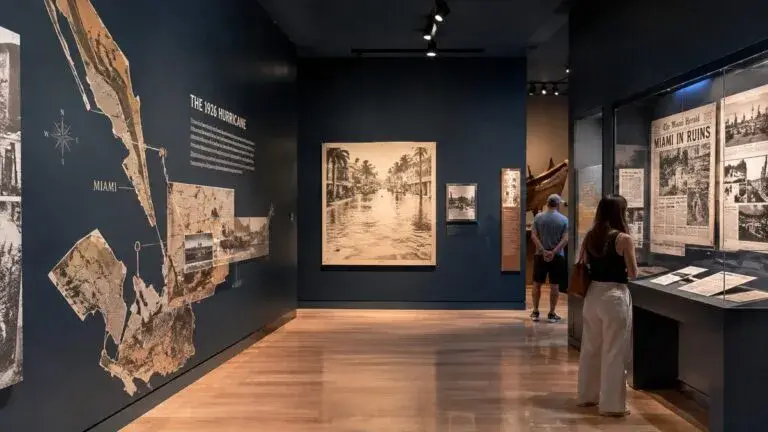 Exposición sobre el huracán de 1926 en Miami con fotografías y documentos históricos